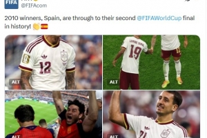FIFA祝贺西班牙：2010年夺冠的他们，将迎队史第二次世界杯决赛